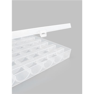 Органайзер для ниток, на 36 шпулек, 14.5×12×2.5 см, прозрачный