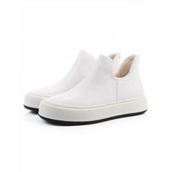 01-XKL24-067R WHITE Ботинки демисезонные женские (натуральная кожа, байка)