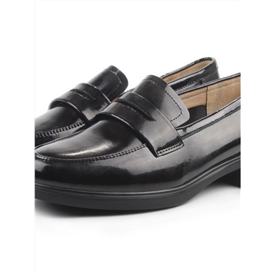 03-PDEB105-3 BLACK Лоферы женские (натуральная кожа)