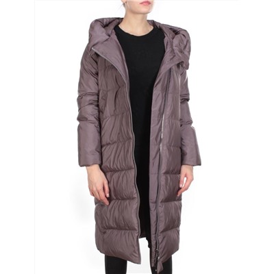 2118 GRAY/PURPLE Пальто зимнее женское MELISACITI (200 гр. холлофайбера)
