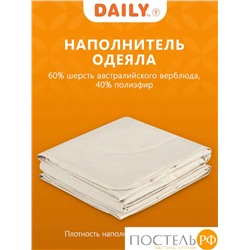 DAILY by T КАЛАХАРИ Одеяло 175х200,1пр.,хлопок-тик/вербл.шерсть/полиэф.вол