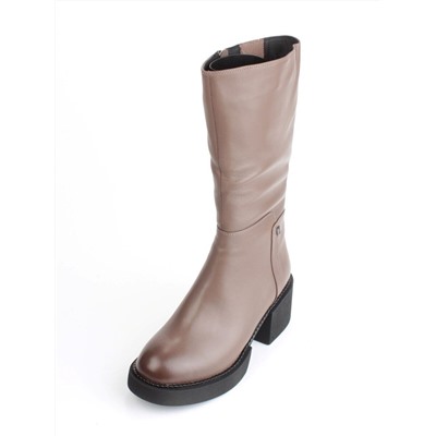 02-FI908-3M BROWN Сапоги зимние женские (натуральная кожа, натуральный мех)
