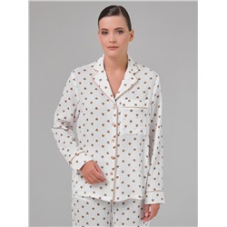 Блузка белая в сердечко из муслина с накладным карманом