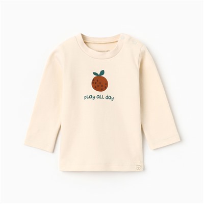 Футболка с дл. рукавом Крошка Я Oranges  р. 62-68, молочный