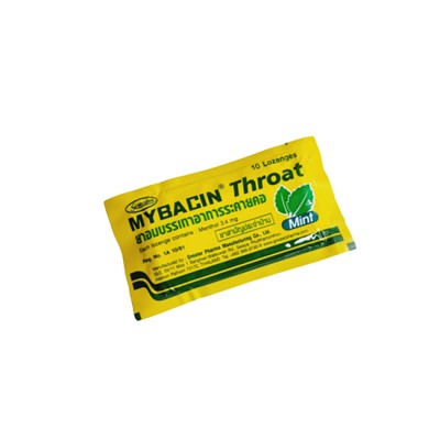 Пастилки от боли в горле и кашля со вкусом мяты Mybacin Throat Mint 10 пастилок