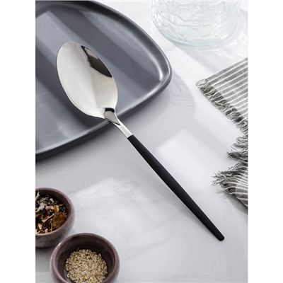 Ложка гарнирная Magistro «Грэйс», h=27.5 см, ручка, чёрная, нержавеющая сталь, чёрная ручка, серебристая