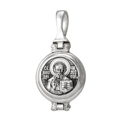 Мощевик (Свт. и чудотв. Николай) из серебра частичное чернение литье