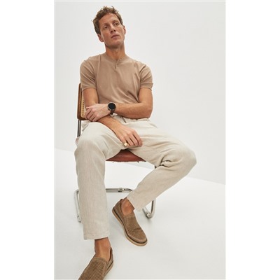 Брюки лен P411-0865 natural linen