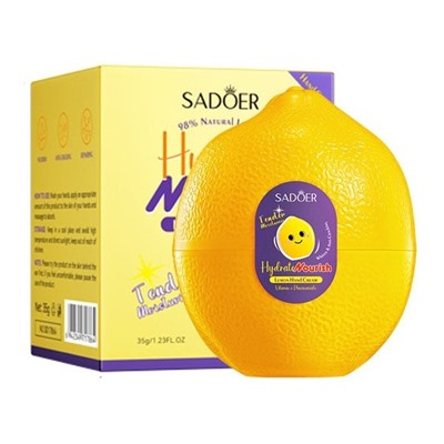 (ЗАМЯТА КОРОБКА) Крем для рук с экстрактом лимона Sadoer Lemon Hand Cream, 35 гр.