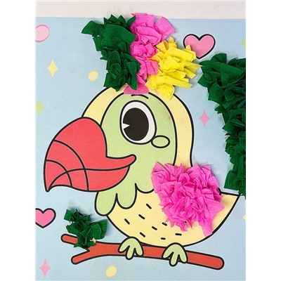 Объемная аппликация "Попугай". По методике Монтессори. 257121