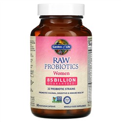 Garden of Life, пробиотики RAW, для женщин, 85 млрд, 90 вегетарианских капсул (28,33 млрд живых культур в 1 капсуле)