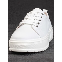 05-PDD200-1 WHITE Кроссовки женские (натуральная кожа)