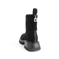 04-M3-L861 BLACK Ботинки зимние женские (натуральная замша, натуральный мех)