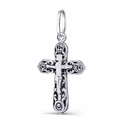 Крест из серебра литье частичное чернение