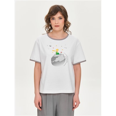 Футболка оверсайз белая с принтом