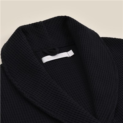 Халат вафельный женский SL HOME: Basic «Дарк Маре», хлопок 100%, чёрный