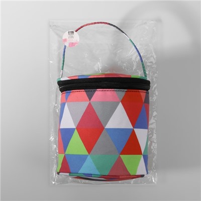 Сумка-футляр «Треугольники», 1 люверс, d=14×14.5 см, разноцветная