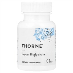Thorne, Биглицинат меди, 60 капсул