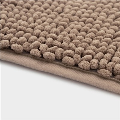 Коврик для дома LaDо́m, букли, плотность 1100 г, 50×80 см, коричневый