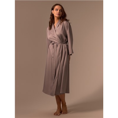 Халат домашний женский SL Modal Home, серо-бежевый