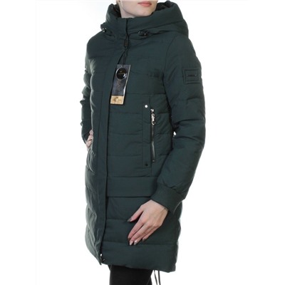 M-1820 DK. GREEN Пальто зимнее женское (холлофайбер)