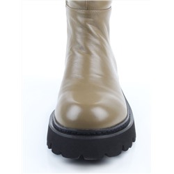 02-E39B-53JN GREEN Сапоги демисезонные женские (натуральная кожа)