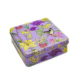 Коробка металл Birds cирень 17*17*6 см