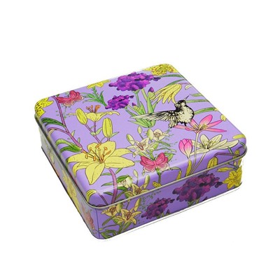 Коробка металл Birds cирень 17*17*6 см