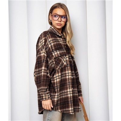 Рубашка #КТ25552, коричневый