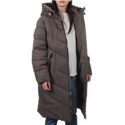 2413 GREY BROWN Пальто зимнее женское (200 гр. холлофайбер)