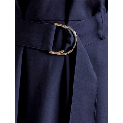 Платье-рубашка А-силуэта с поясом и карманами из плотного лиоцелла