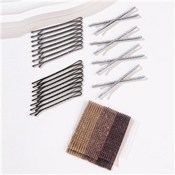 Невидимки для волос блестящие, Набор 24 штуки, длина 5 см.