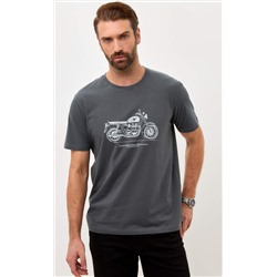 Футболка мужская с принтом F011-06-30 тёмно-серая