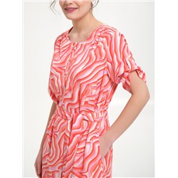 Платье коралловое с разрезами по бокам