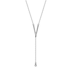Колье из серебра на цепочке с бесцветными фианитами - 1250