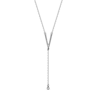 Колье из серебра на цепочке с бесцветными фианитами - 1250