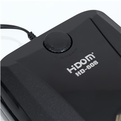 Компрессор Hidom Hd=608 для аквариума, бесшумный, с регулировкой, 4×2.5 л/м, 10 Вт