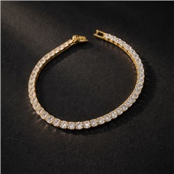 Браслет на руку с камнями бижутерия, цвет: золотистый и прозрачный, арт.012.115