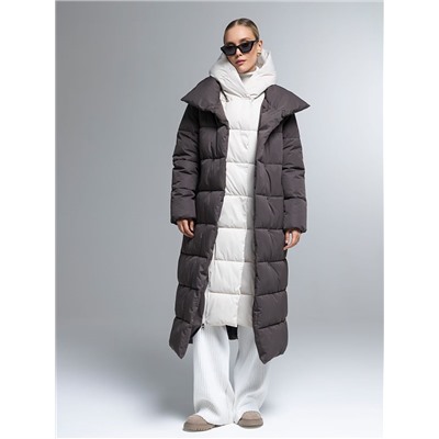 Пуховик женский коричневый