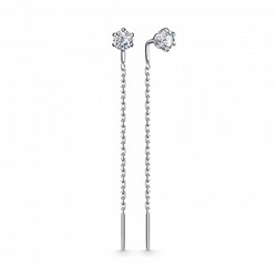 Серьги родированные серебро 925*