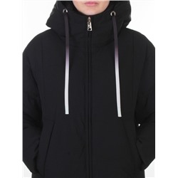 W8236M BLACK Пальто зимнее женское оверсайз (200 гр. био-пух)