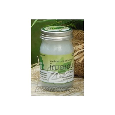 Белый (детский) тайский бальзам с лемонграссом от Cher-Aim Brand, White Balm, 65 гр