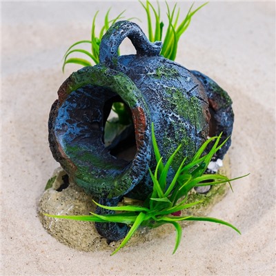 Декор для аквариума «Античная ваза», 10.5×7×10 см