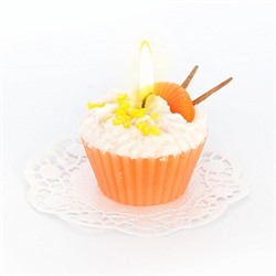 Свеча "пирожное" ручной работы ORANGE, d8 h6 см, TM Aromatte
