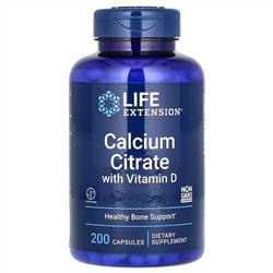 Life Extension, цитрат кальция с витамином D3, 200 капсул