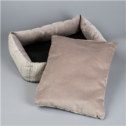 Лежанка-диван с двусторонней подушкой, 53×42×11 см, микс цветов