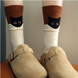 Носки р.35-40 "Cats" Коричневые