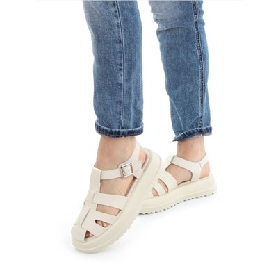 08-PEAG35-1 LT. BEIGE Босоножки женские (натуральная кожа)