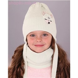 07-22-H Комплект для девочки флис (шапка+снуд) (50-52)
