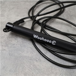Cкакалка скоростная Woohooo Tempesta Hard Pro / длина 4.5mm/3m, ручки 1.8х15.8 см  / Вес 240g / Black / уп48